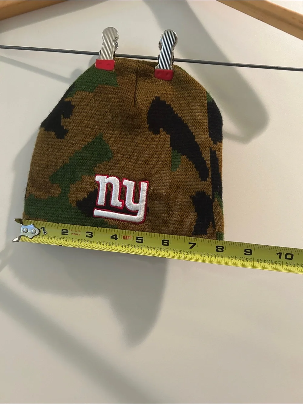 NY Giants camouflage Kids Camo Beanie Green/Brown knit hat embroidered Logo OS